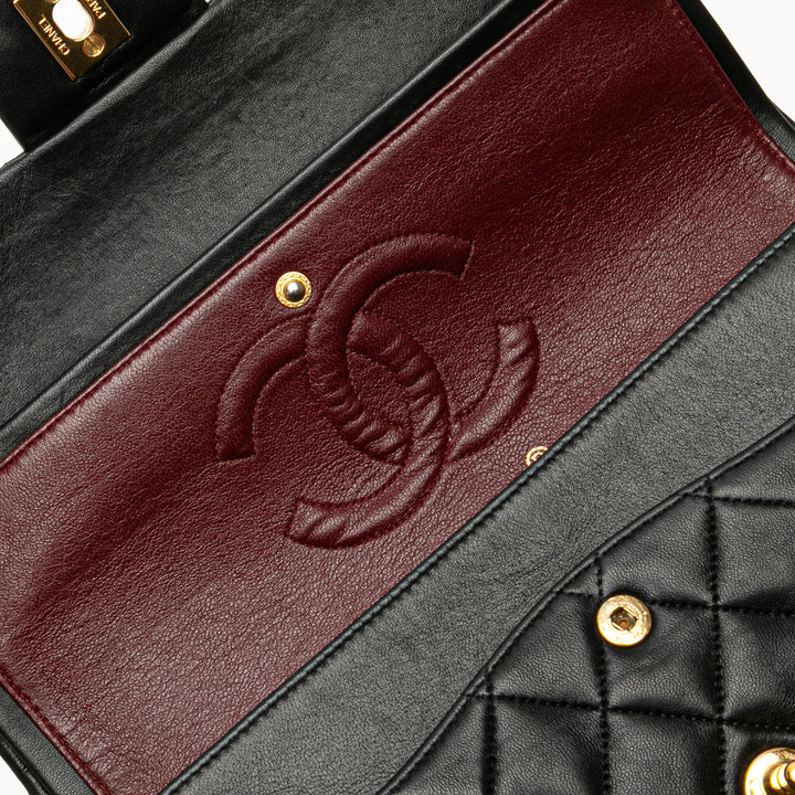 Chanel Medium Classic Cuir d’agneau Double rabat Noir – GABY PARIS Authentique