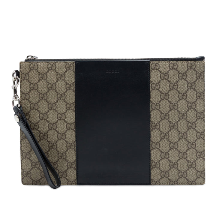 Gucci GG Supreme Wristlet Zip Pochette