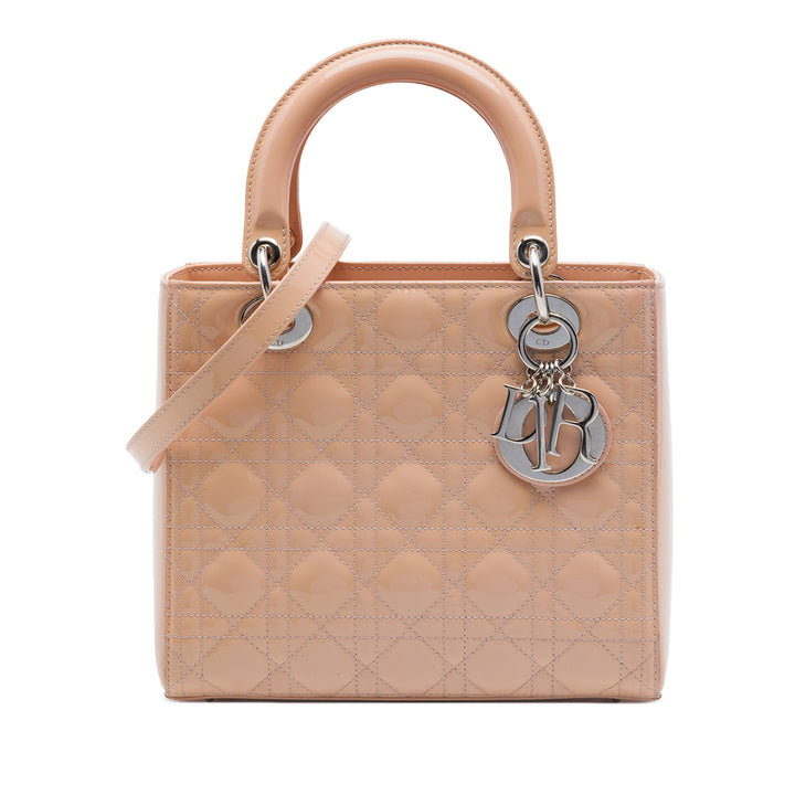 Dior Lady Dior Cannage Moyen Marron – vue principale – GABY PARIS