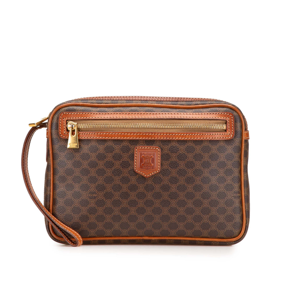 Macadam Coated Canvas Clutch Brown - Gaby Paris