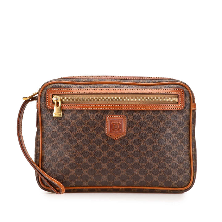 Macadam Coated Canvas Clutch Brown - Gaby Paris