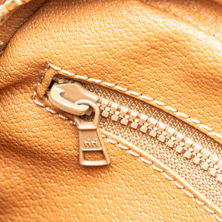 Macadam Coated Canvas Clutch Brown - Gaby Paris