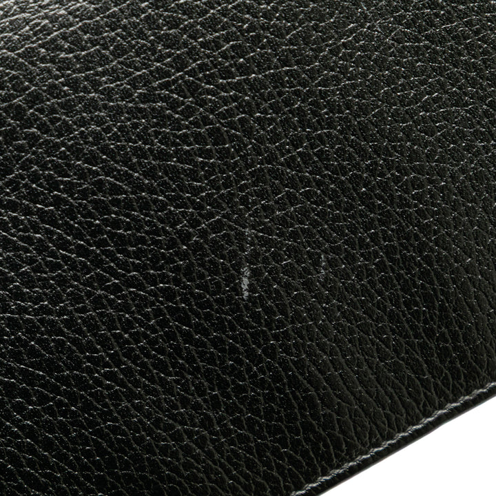 Dollar Calfskin Swing Wallet On Strap Black - Gaby Paris