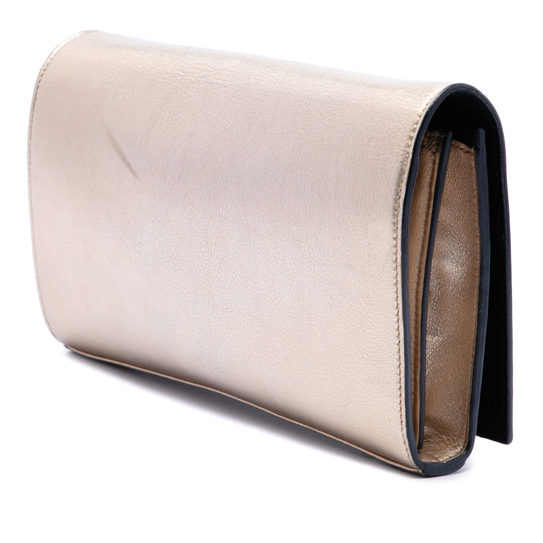 Saint Laurent Medium Metallic Cuir de veau Monogram Kate Sac porté croisé