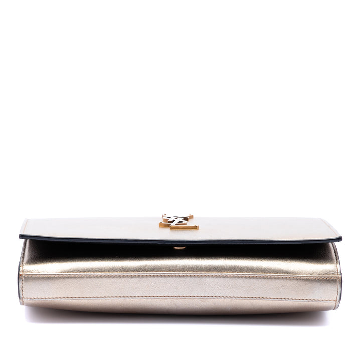 Saint Laurent Medium Metallic Cuir de veau Monogram Kate Sac porté croisé