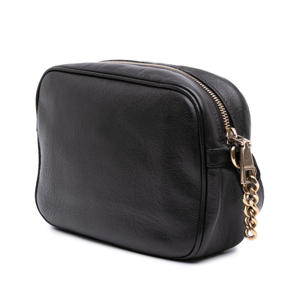Calfskin Palazzo Medusa Camera Bag Black - Gaby Paris