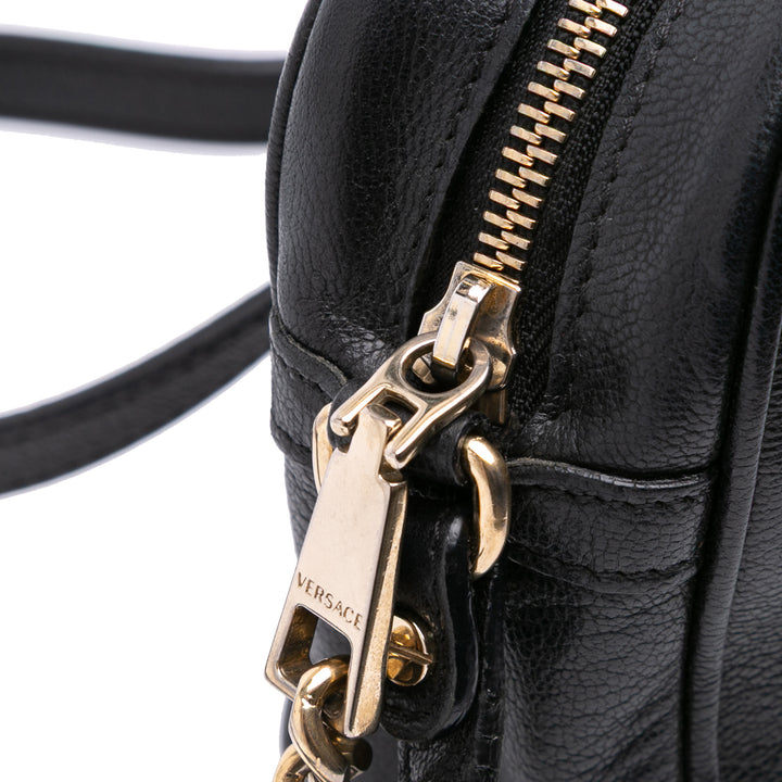 Calfskin Palazzo Medusa Camera Bag Black - Gaby Paris