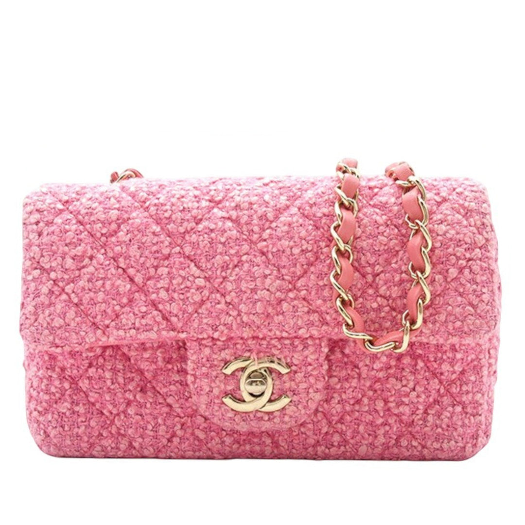 Chanel Mini Rectangular Classic Tweed Simple rabat Rose – GABY PARIS Authentique