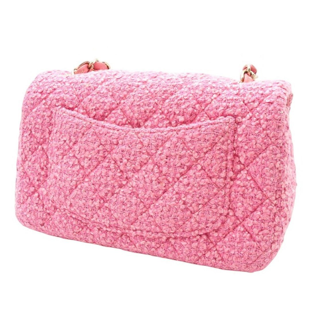 Chanel Mini Rectangular Classic Tweed Simple rabat Rose – GABY PARIS Authentique