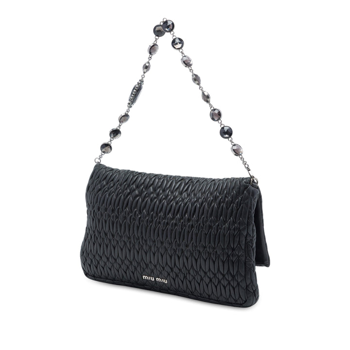 Miu Miu Matelasse Nappa Cristal Chain Sac