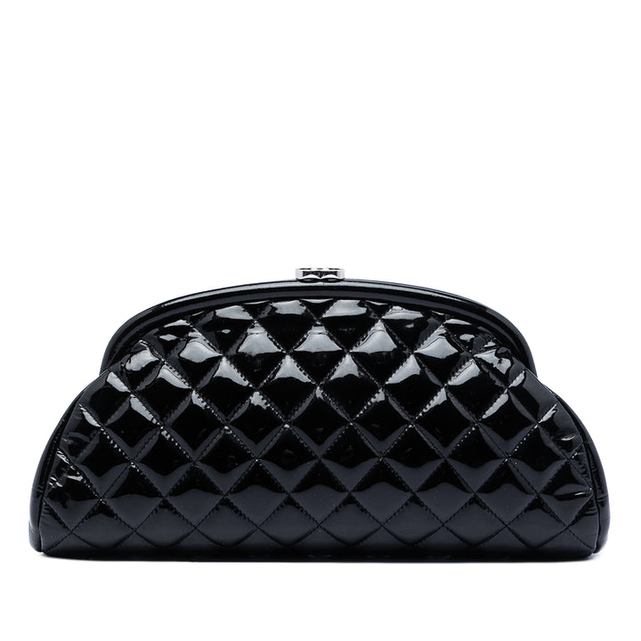 Chanel Matelassé Cuir verni Timeless Kiss Lock Pochette