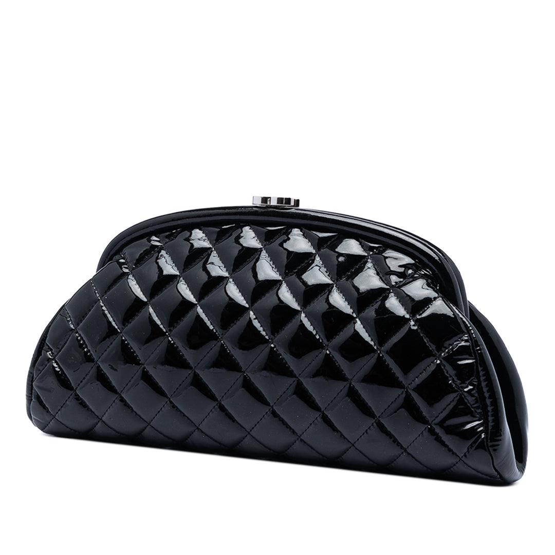 Chanel Matelassé Cuir verni Timeless Kiss Lock Pochette