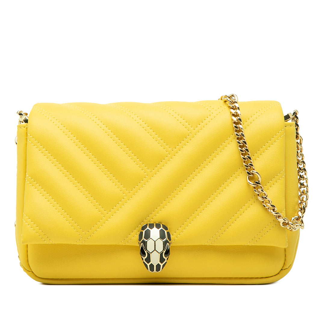 Bvlgari Sac bandoulière Serpenti Cabochon Chaîne Jaune – vue principale – GABY PARIS