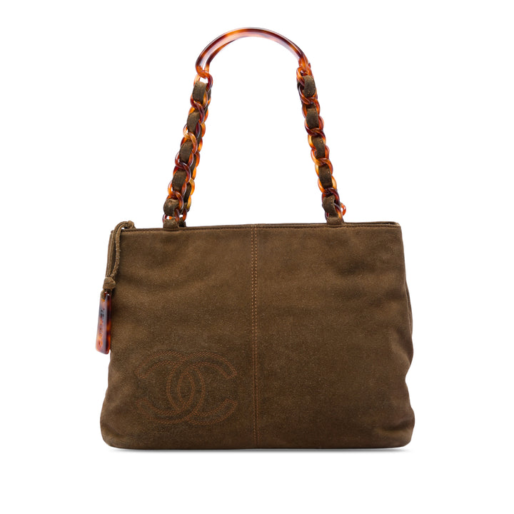 Chanel CC Tortoise Cabas chaîne Marron