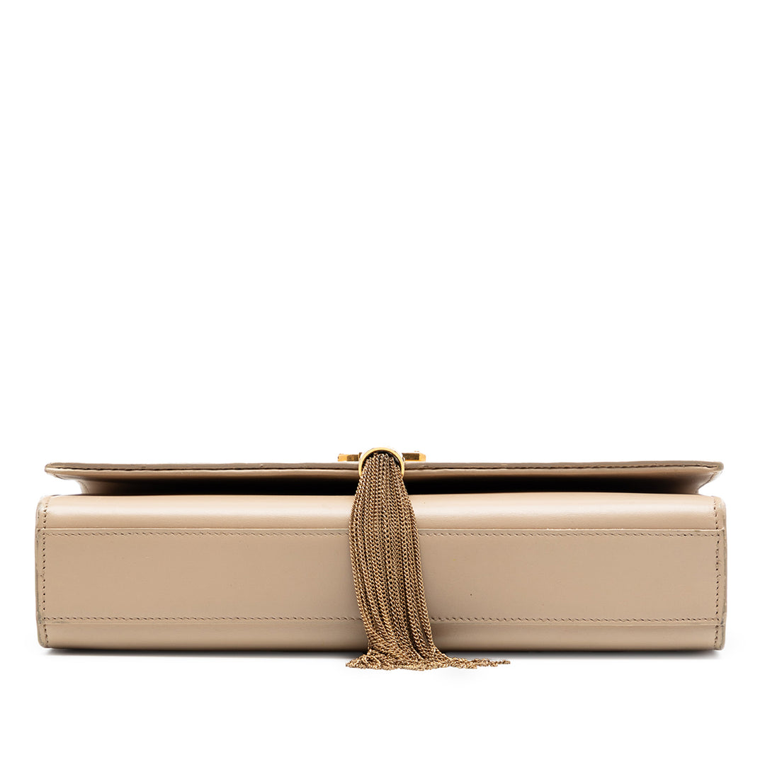 Saint Laurent Medium Smooth Cuir de veau Classic Monogram Kate Pompon Sac porté croisé
