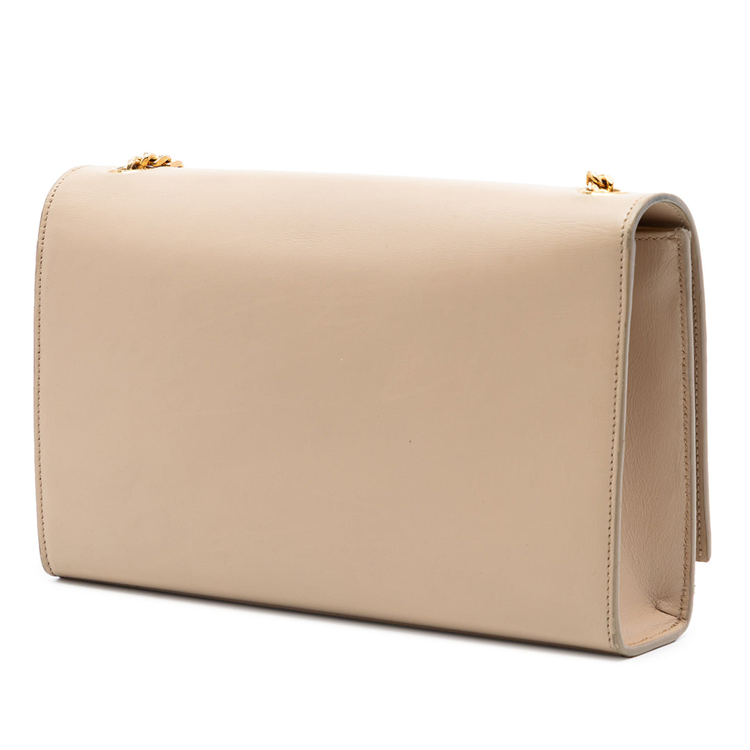Saint Laurent Medium Smooth Cuir de veau Classic Monogram Kate Pompon Sac porté croisé