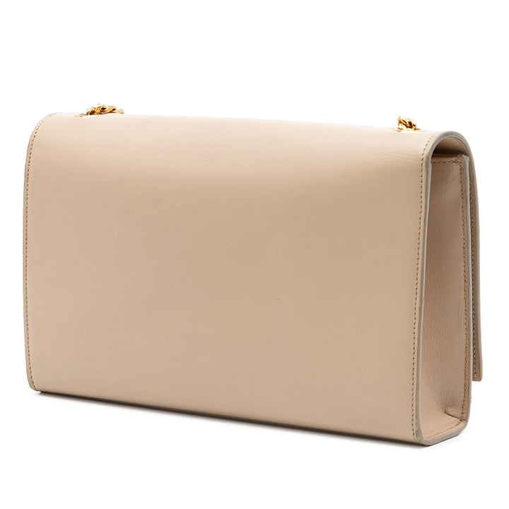 Saint Laurent Medium Smooth Cuir de veau Classic Monogram Kate Pompon Sac porté croisé