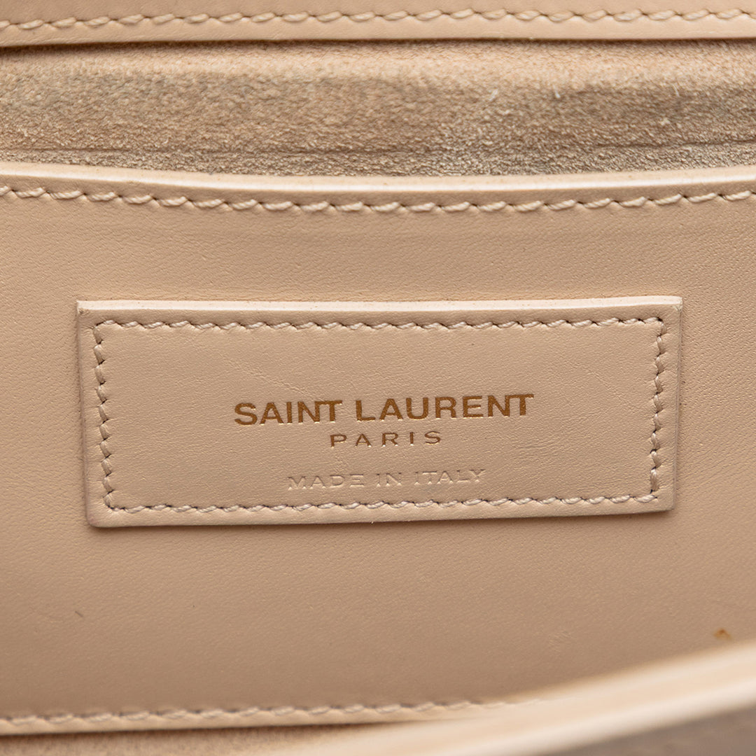 Saint Laurent Medium Smooth Cuir de veau Classic Monogram Kate Pompon Sac porté croisé
