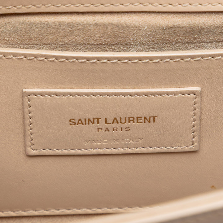 Saint Laurent Medium Smooth Cuir de veau Classic Monogram Kate Pompon Sac porté croisé