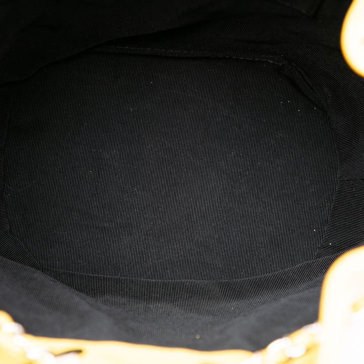 Paris Cuba CC Matelassé Chaîne Sac seau Cuir d'agneau Blanc