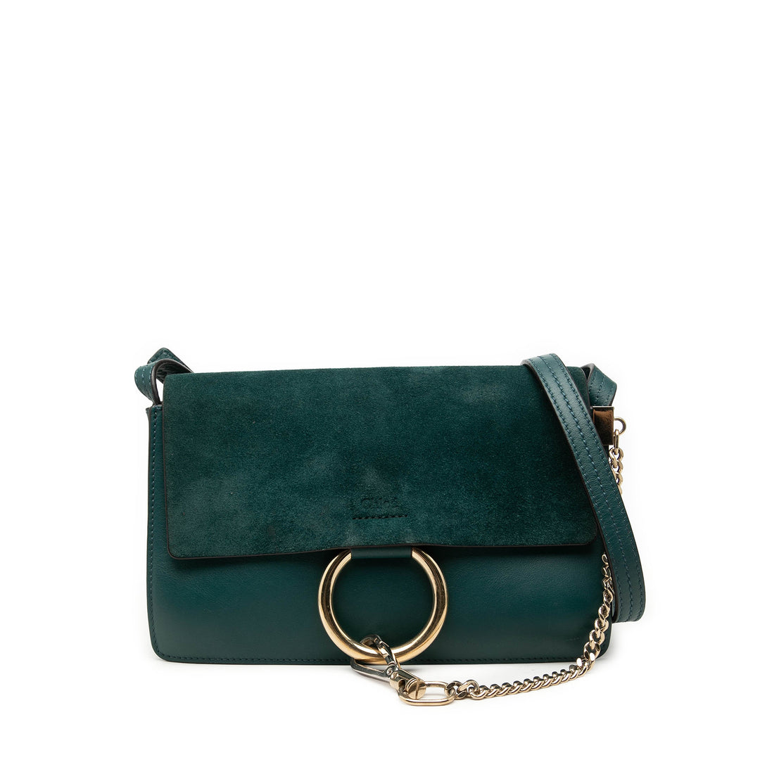Chloé Small Daim et Cuir de veau Faye Sac porté croisé