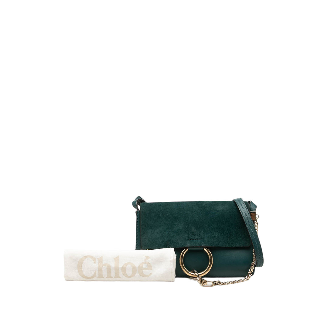 Chloé Small Daim et Cuir de veau Faye Sac porté croisé