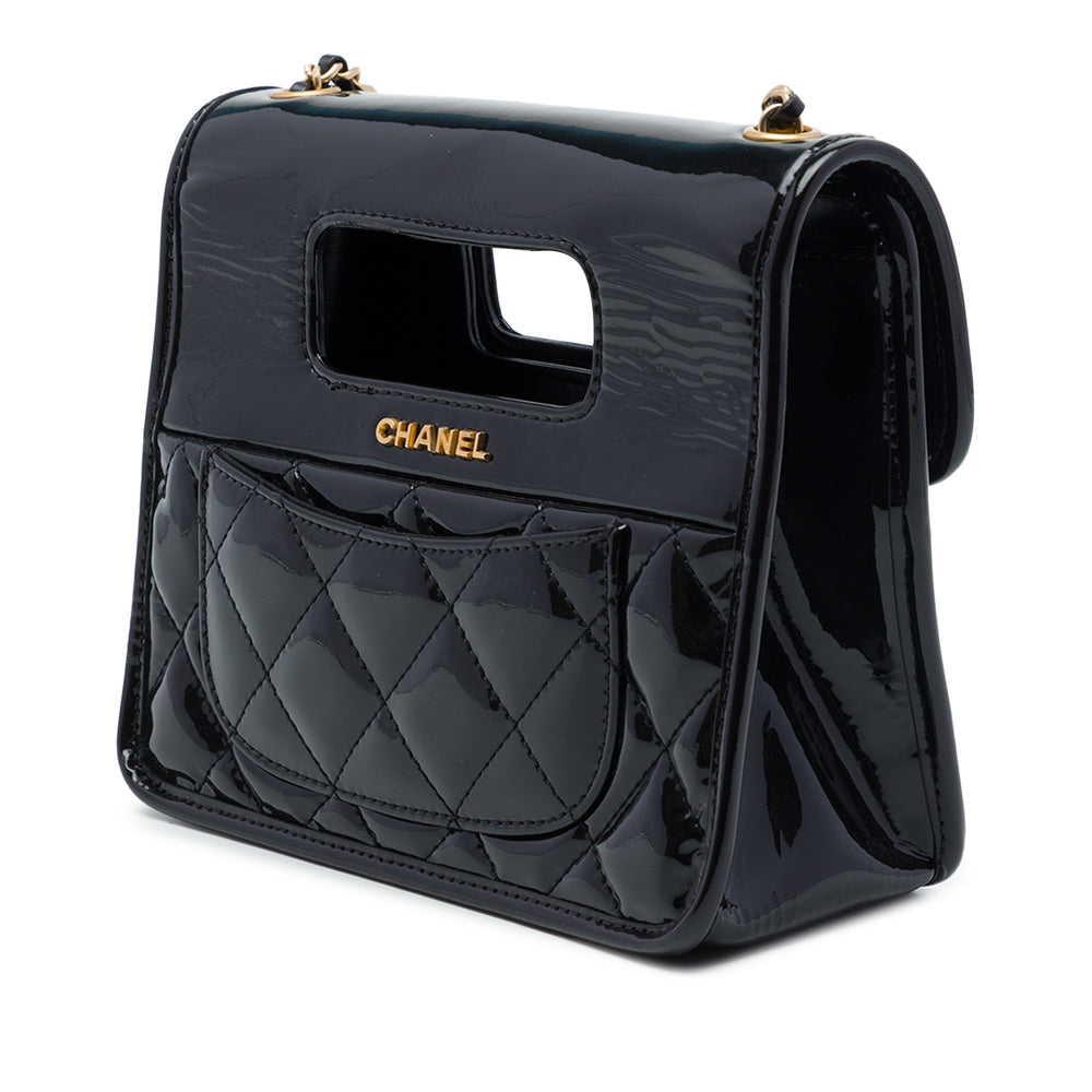 Chanel Matelassé Graphic Catch à rabat Mini Noir – vue 2 – GABY PARIS