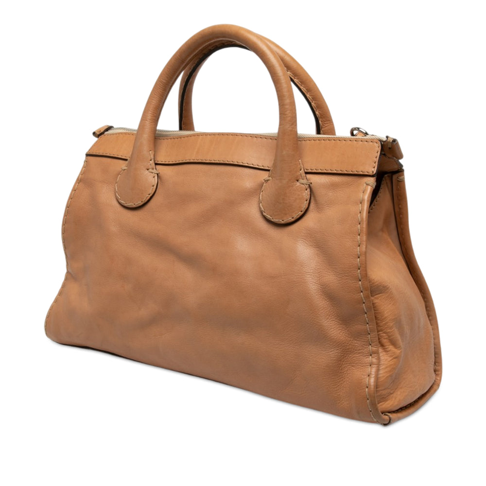 Chloé Buffalo Edith Day Sac Moyen Marron – vue 2 – GABY PARIS