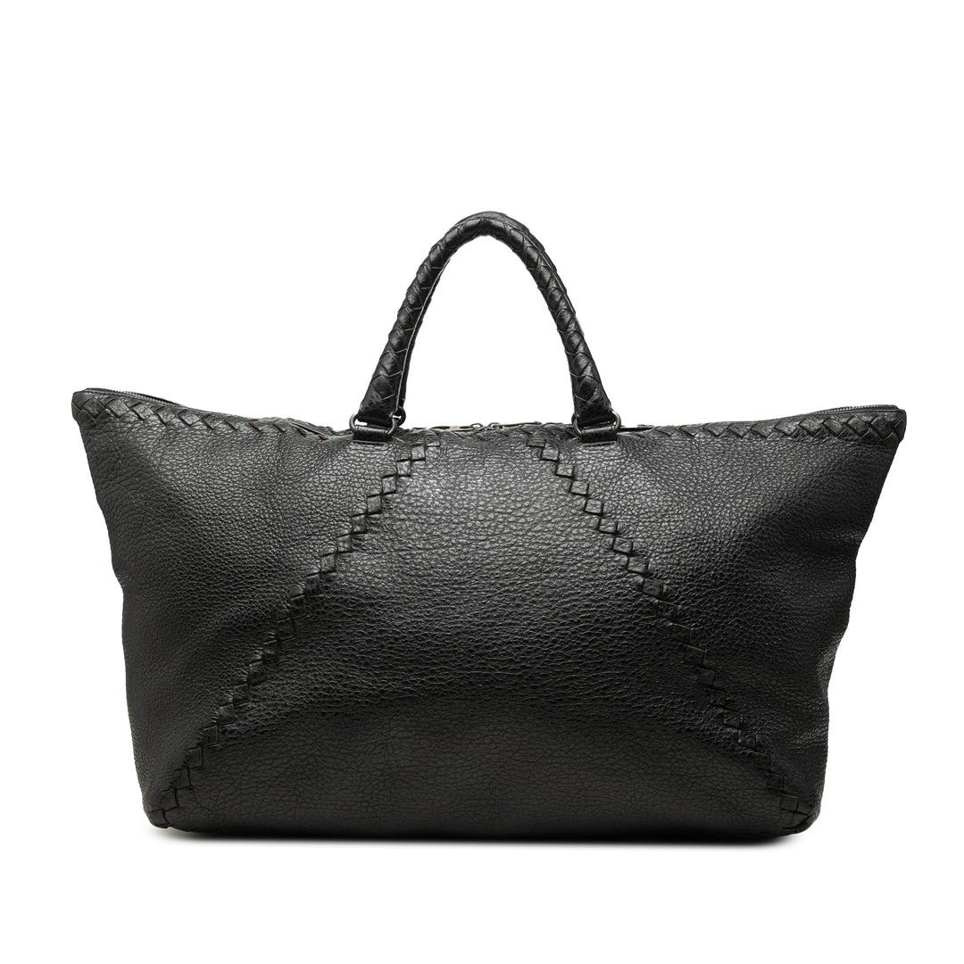 Bottega Veneta Sac de voyage Intrecciato à finitions Cervo zippé de voyage Noir – vue principale – GABY PARIS