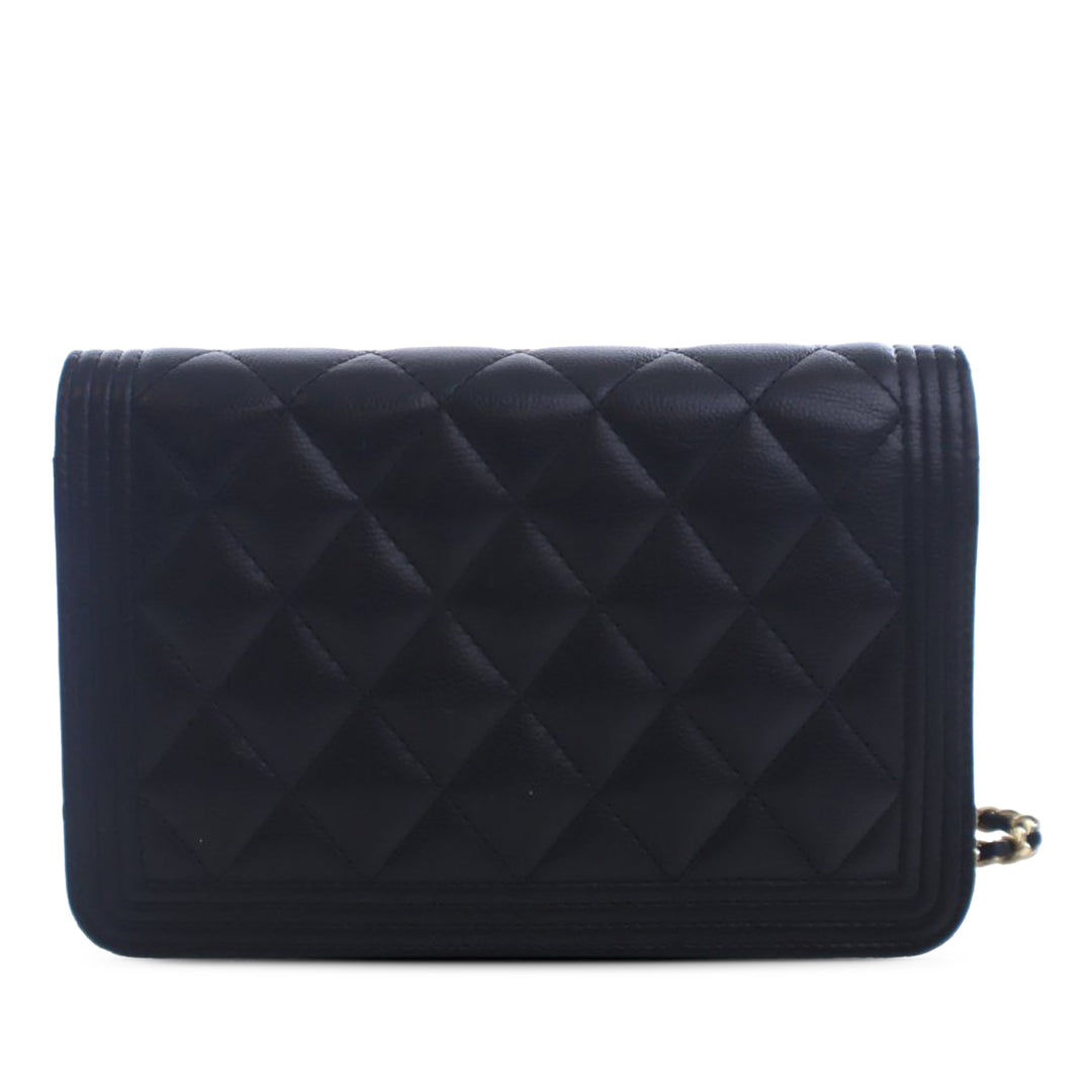 Chanel Matelassé Caviar Boy Wallet on Chain