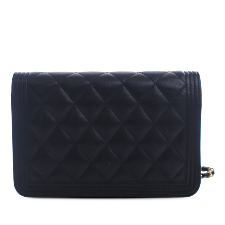 Chanel Matelassé Caviar Boy Wallet on Chain