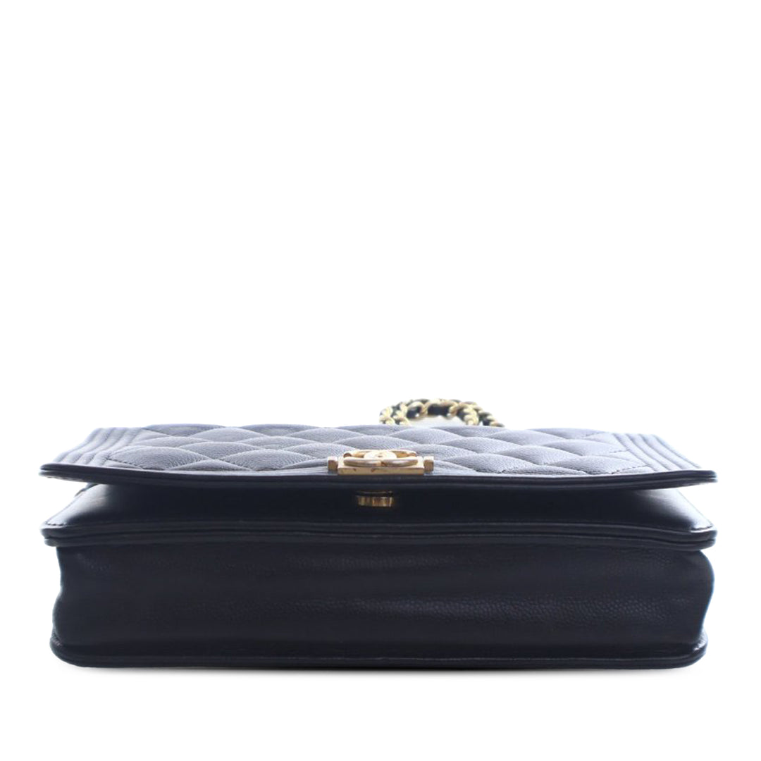 Chanel Matelassé Caviar Boy Wallet on Chain
