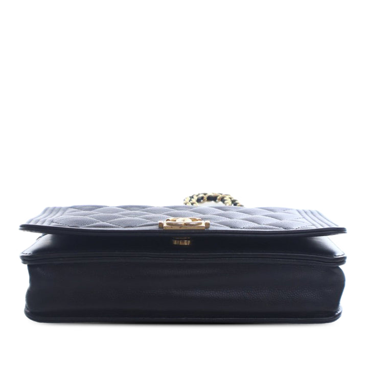 Chanel Matelassé Caviar Boy Wallet on Chain