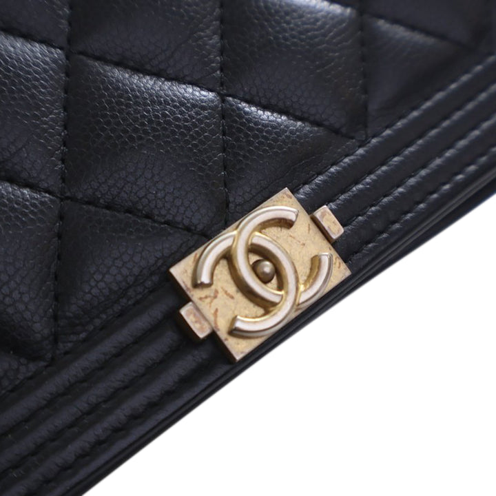 Chanel Matelassé Caviar Boy Wallet on Chain