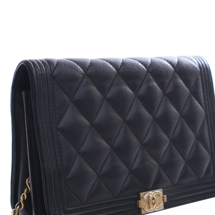 Chanel Matelassé Caviar Boy Wallet on Chain