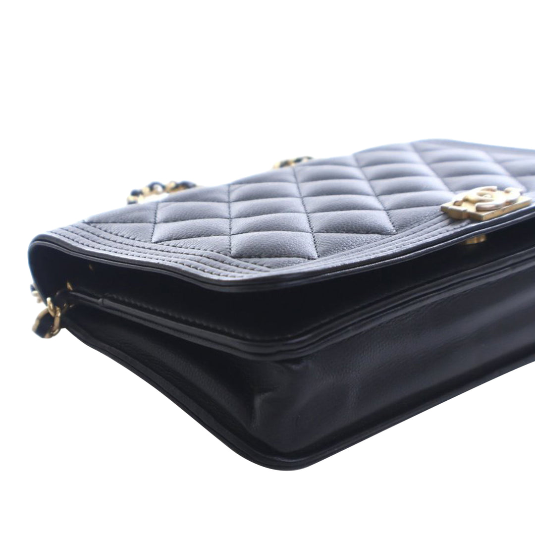 Chanel Matelassé Caviar Boy Wallet on Chain