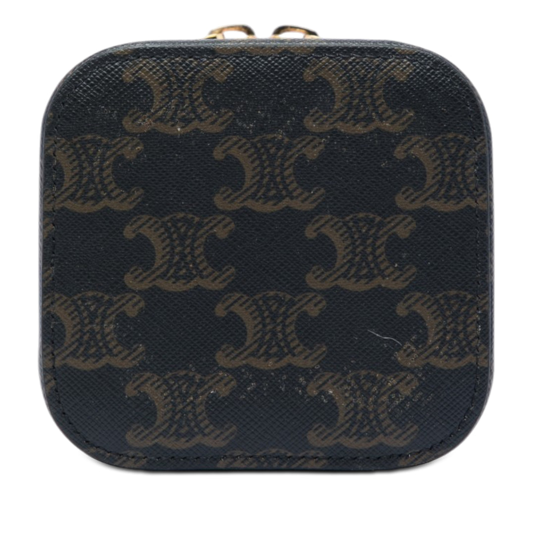 Celine Vanity Triomphe Triomphe enduite Mini Marron – vue 3 – GABY PARIS