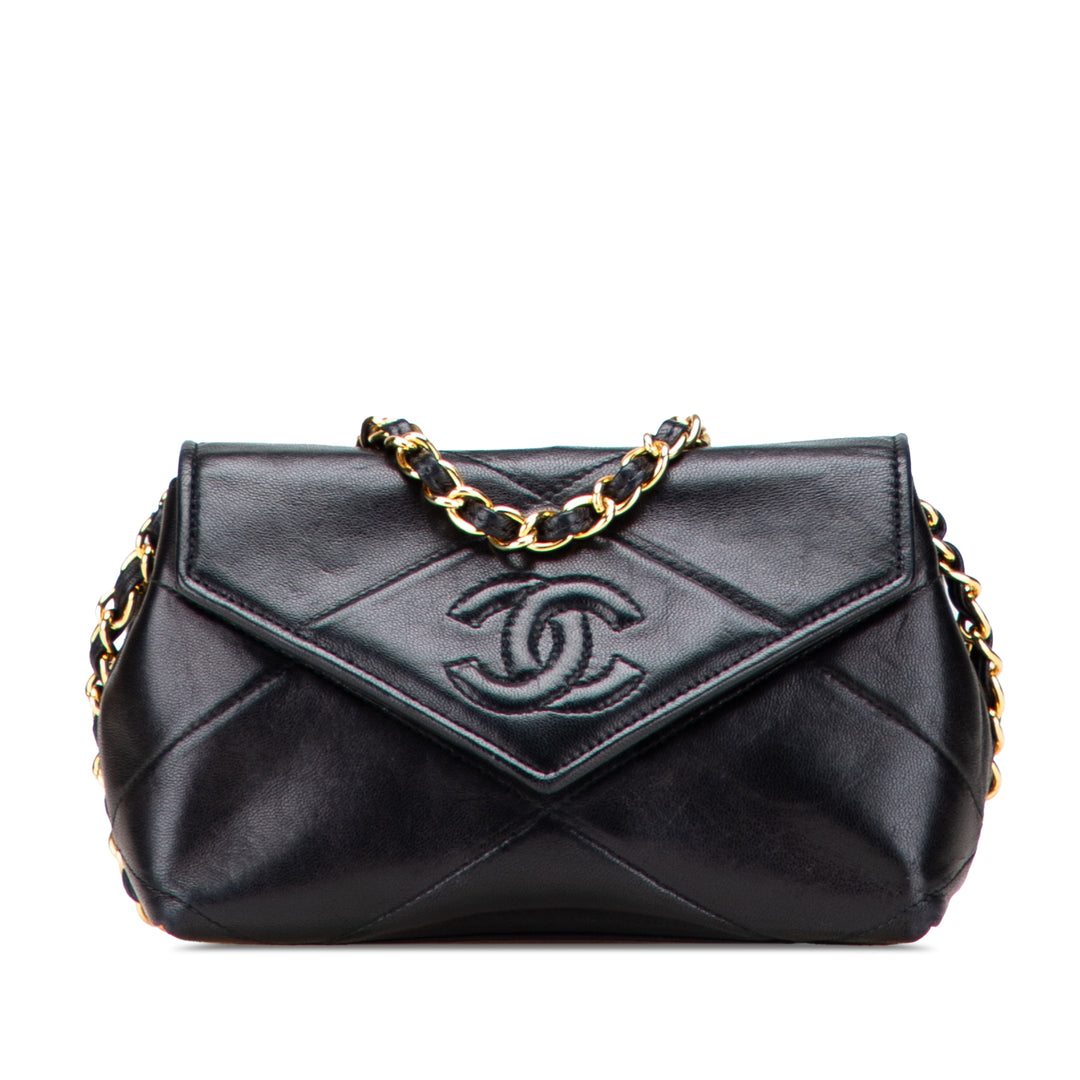 Mini CC Quilted Lambskin Single Flap Black - Gaby Paris