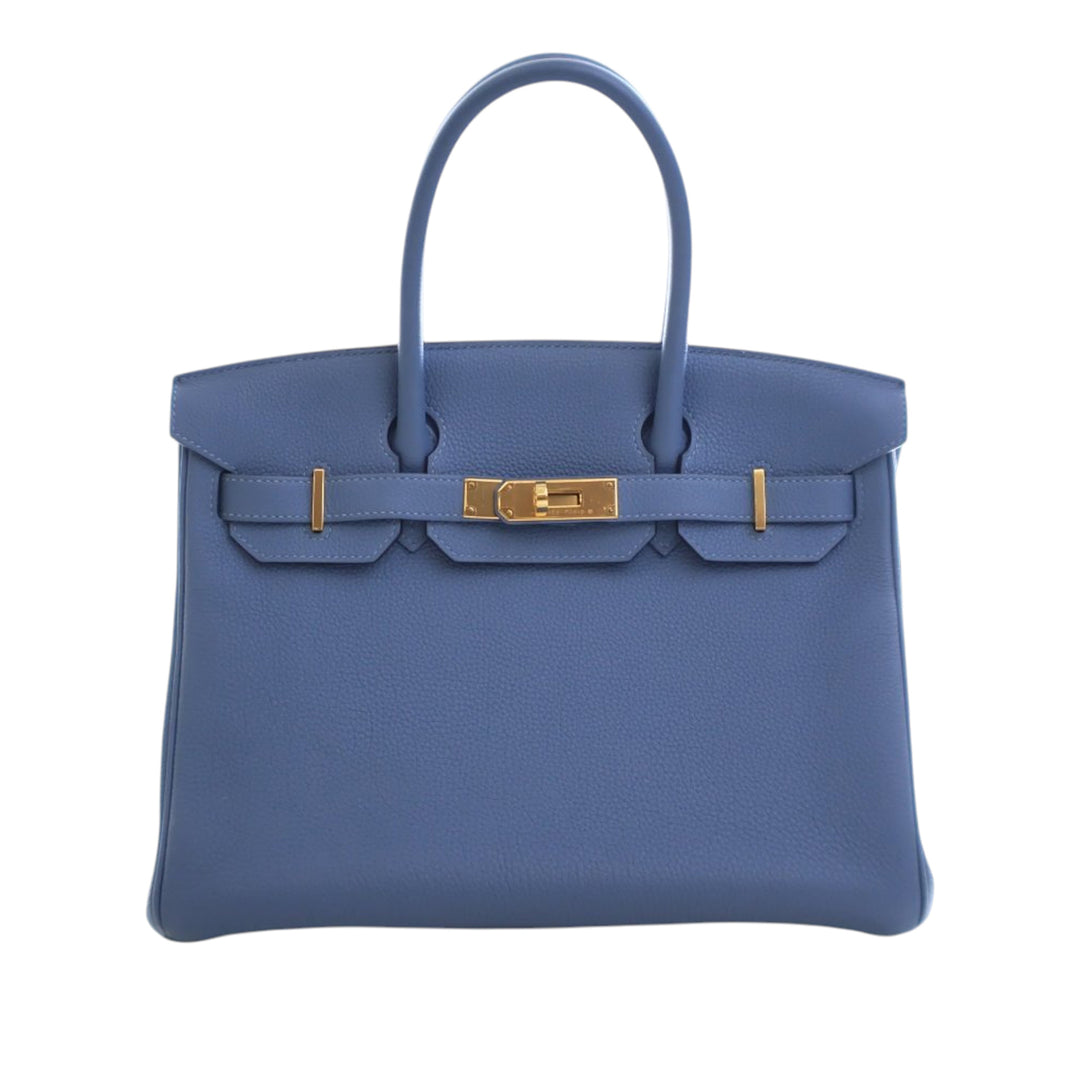 Hermès Sac à main Birkin Retourne 30 Togo Bleu – vue principale – GABY PARIS