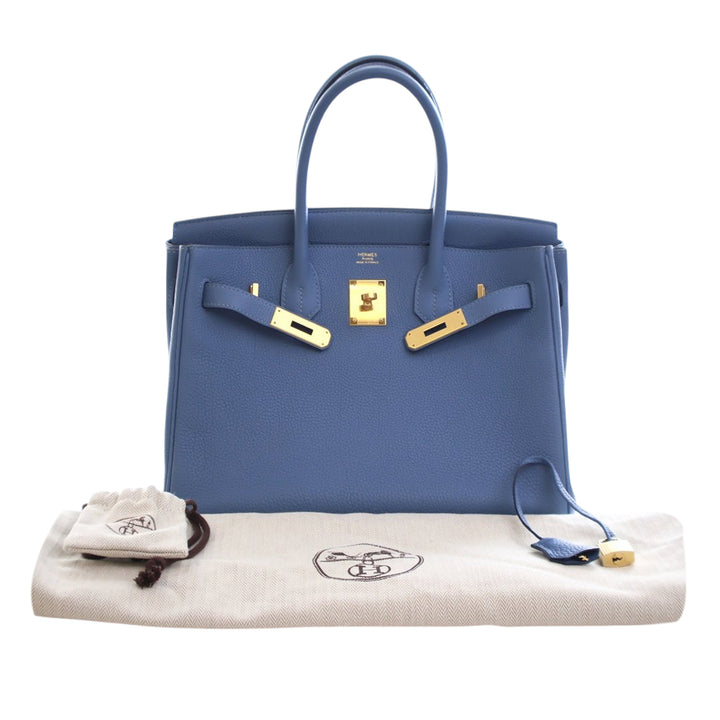 Hermès Sac à main Birkin Retourne 30 Togo Bleu – vue 12 – GABY PARIS
