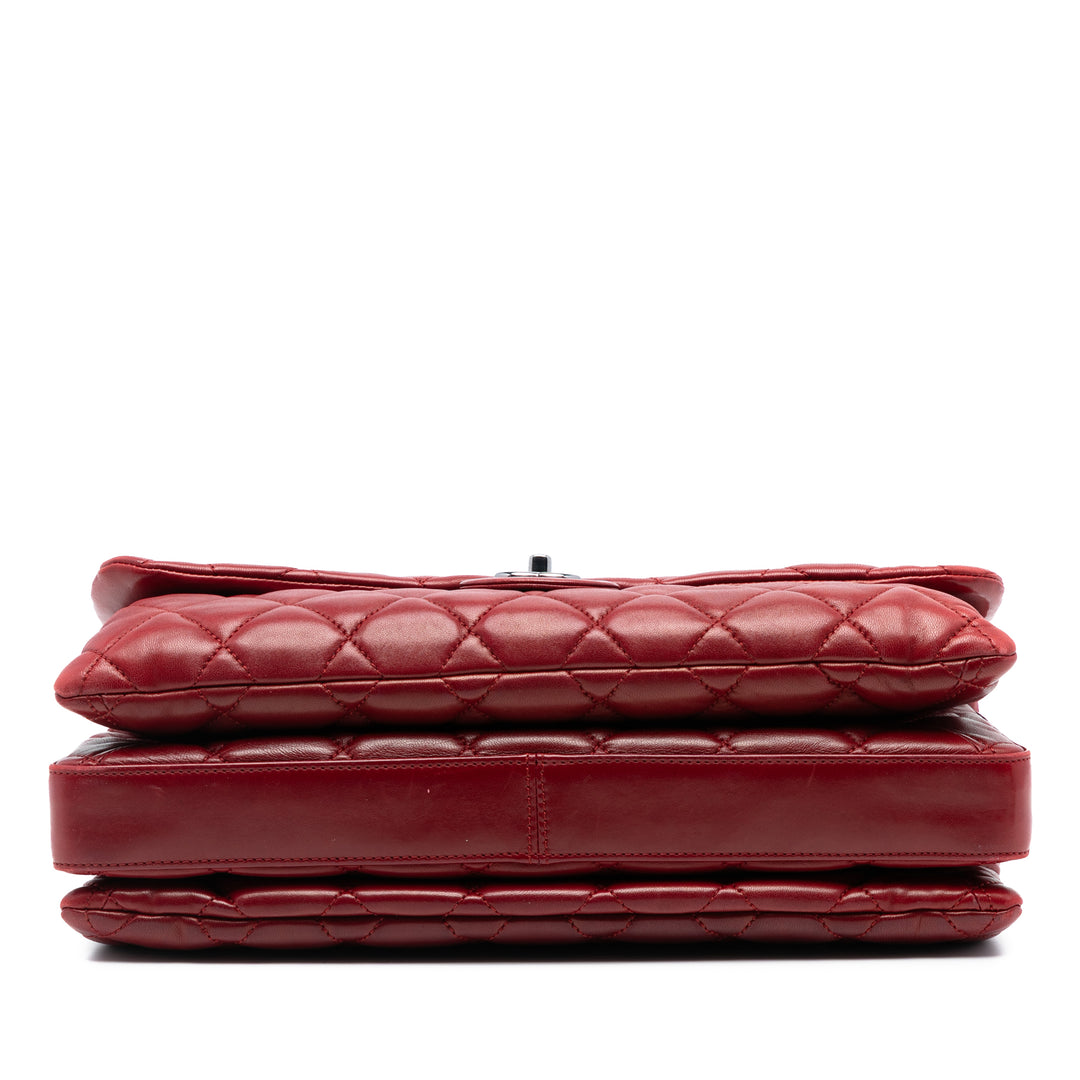 Chanel Maxi Matelassé Cuir d’agneau 3 Accordion à rabat