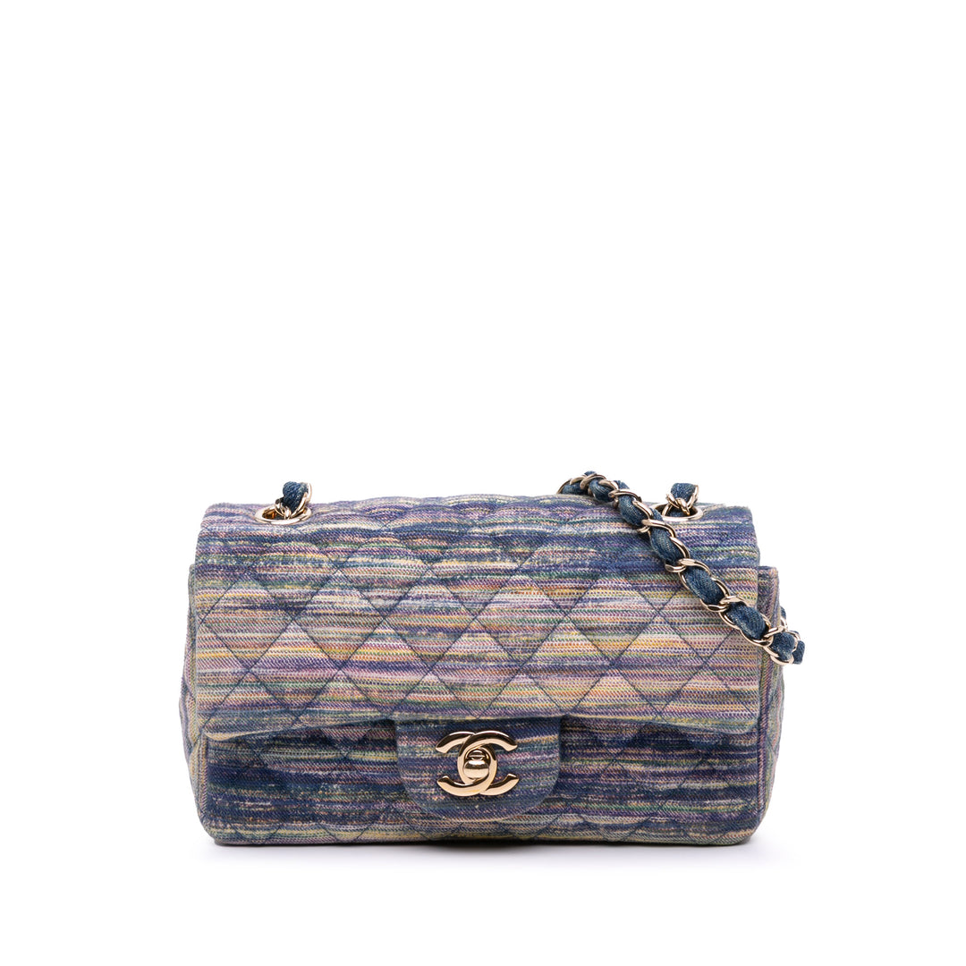 Chanel Mini Rectangular Multicolor Classic Jean Simple rabat Bleu – GABY PARIS Authentique