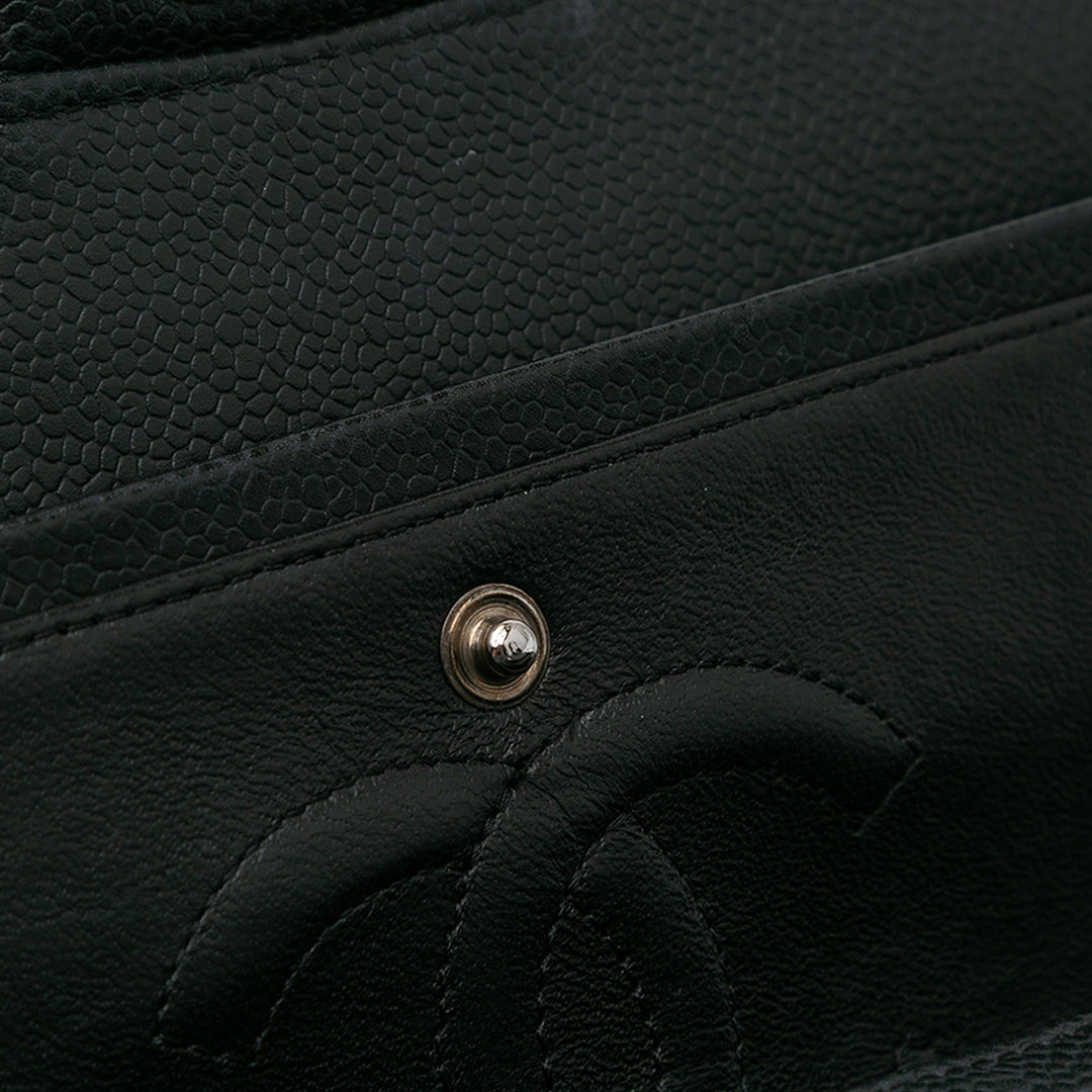 Medium Classic Caviar Double Flap Black - Gaby Paris