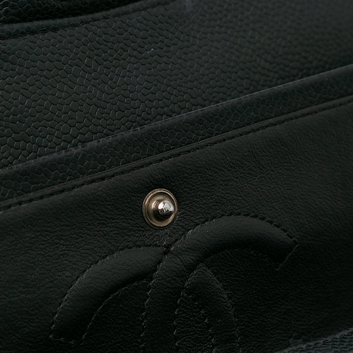 Medium Classic Caviar Double Flap Black - Gaby Paris