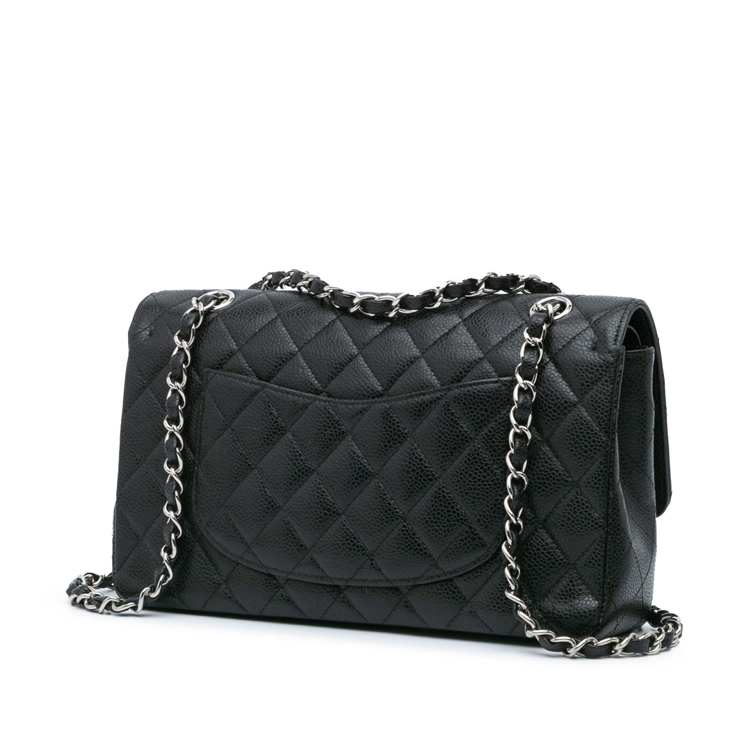 Medium Classic Caviar Double Flap Black - Gaby Paris