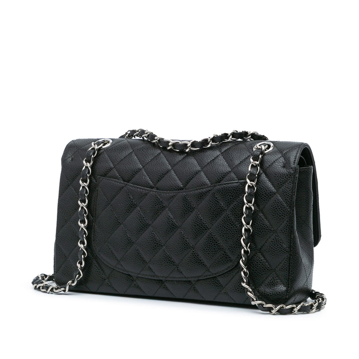 Medium Classic Caviar Double Flap Black - Gaby Paris