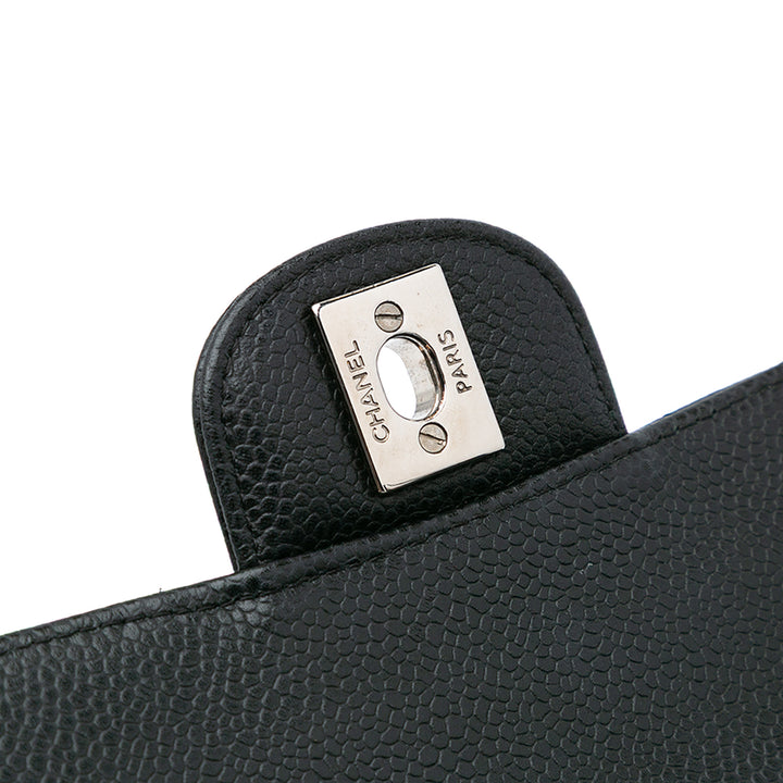 Medium Classic Caviar Double Flap Black - Gaby Paris