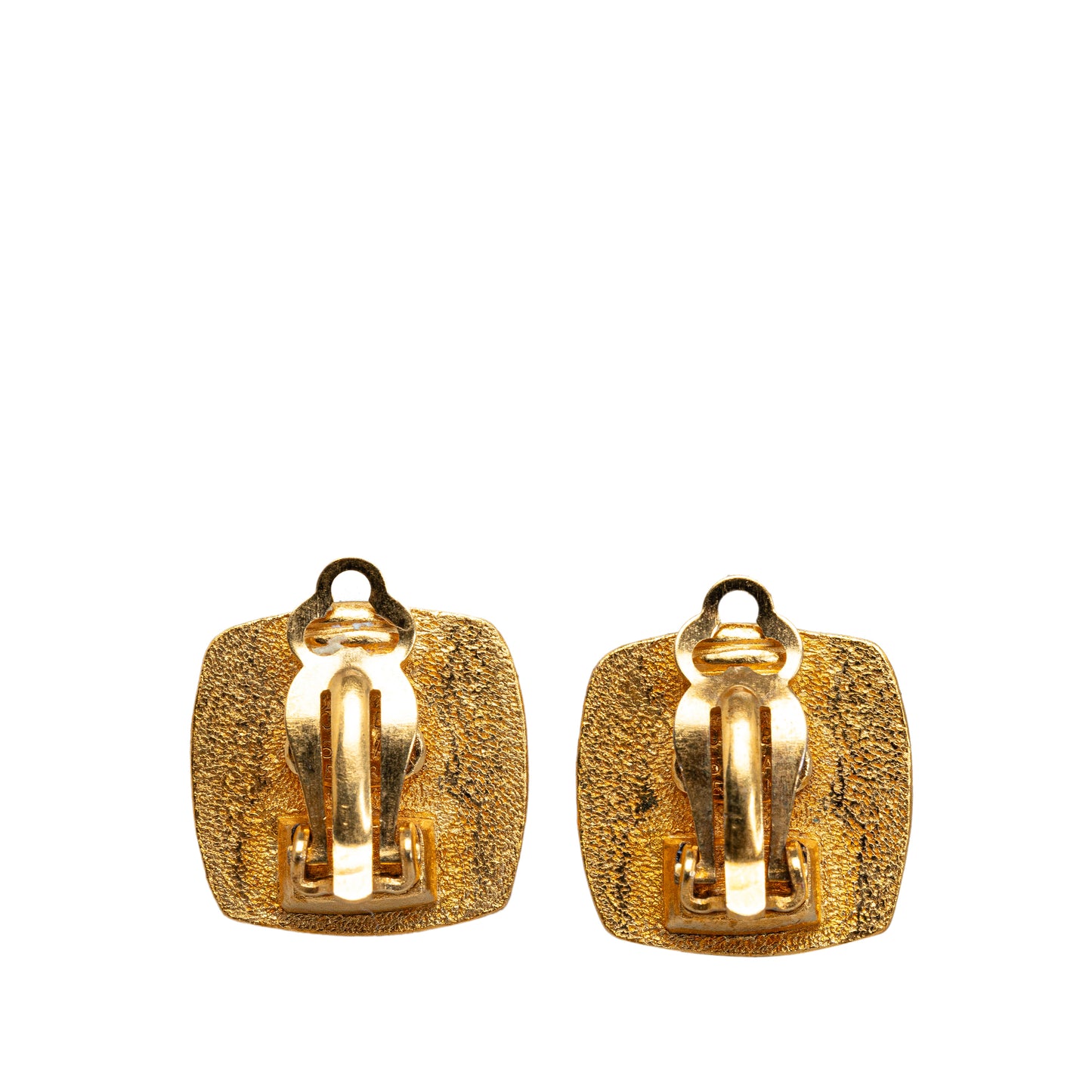 Square CC Clip On Earrings Gold - Gaby Paris