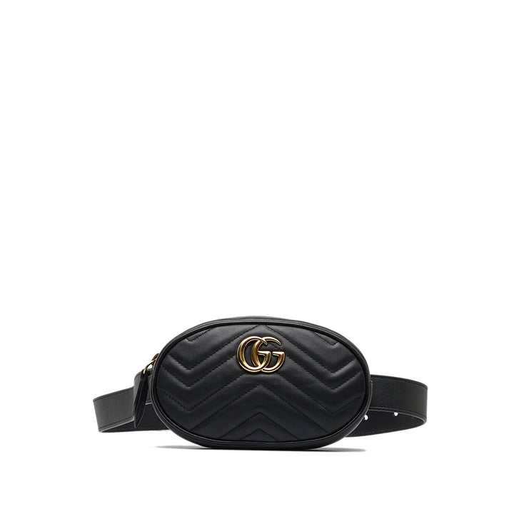 GG Marmont Matelasse Belt Bag Black - Gaby Paris