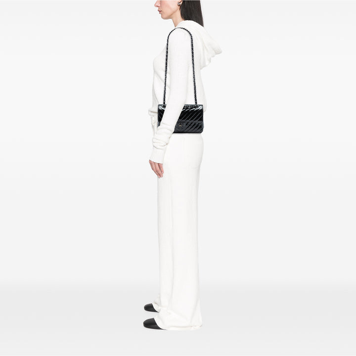 Chanel Small Classic Chevron Cuir verni So Double rabat